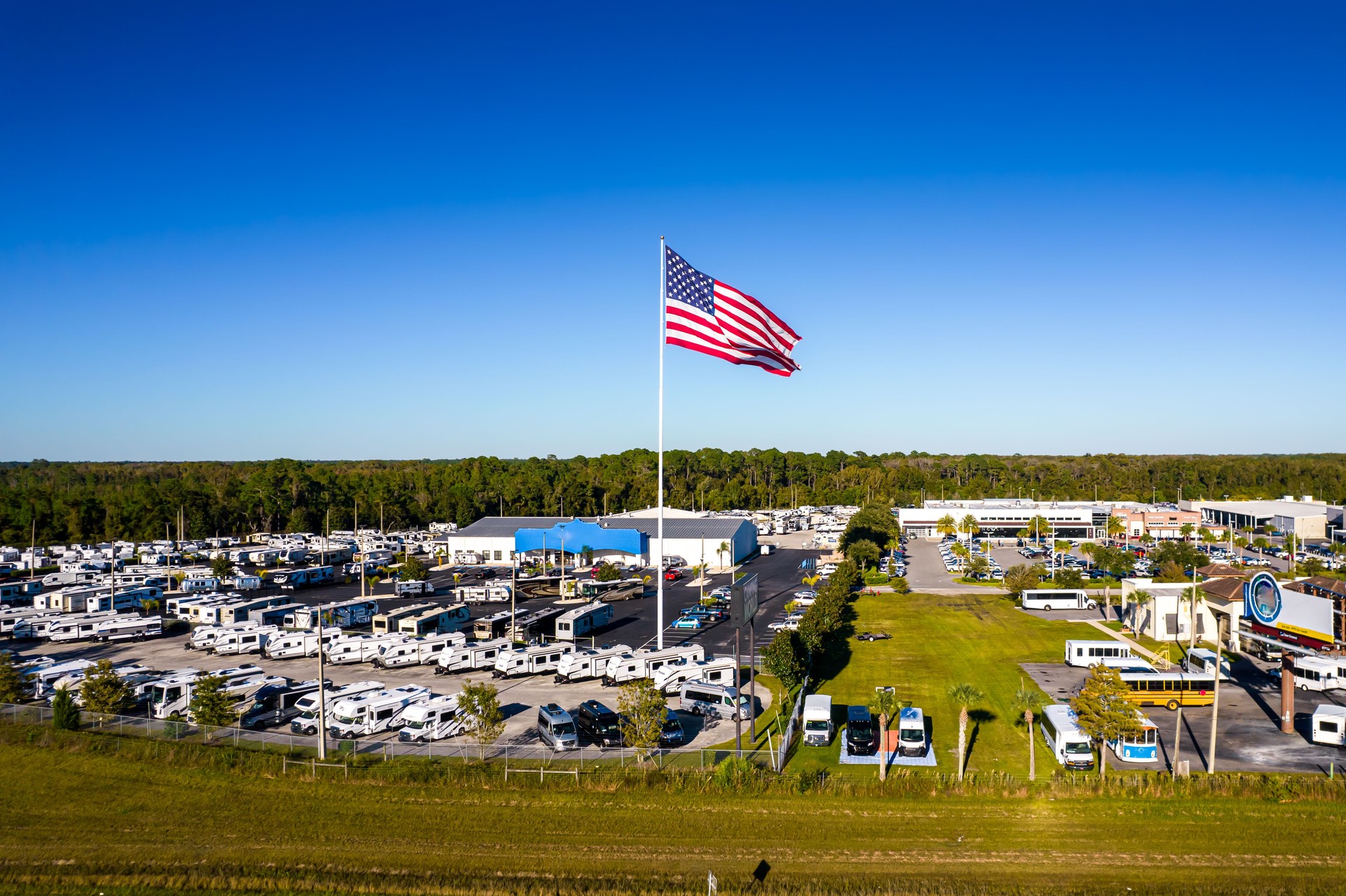 Beautiful aerial view of the St Augustine, the oldest town in USA. the castle of San Marcos National Monument, Flagler College and the Matanzas Bay